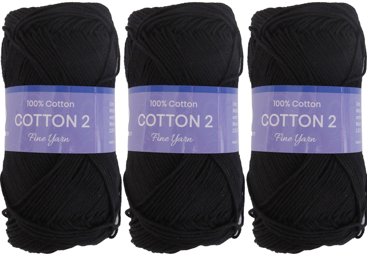 Threadart 100% Pure Cotton Crochet Yarn Size 2 | 50 gram Skeins |165 yds per Skein | Fine #2 | Singles, 3 Packs, & 6 Packs